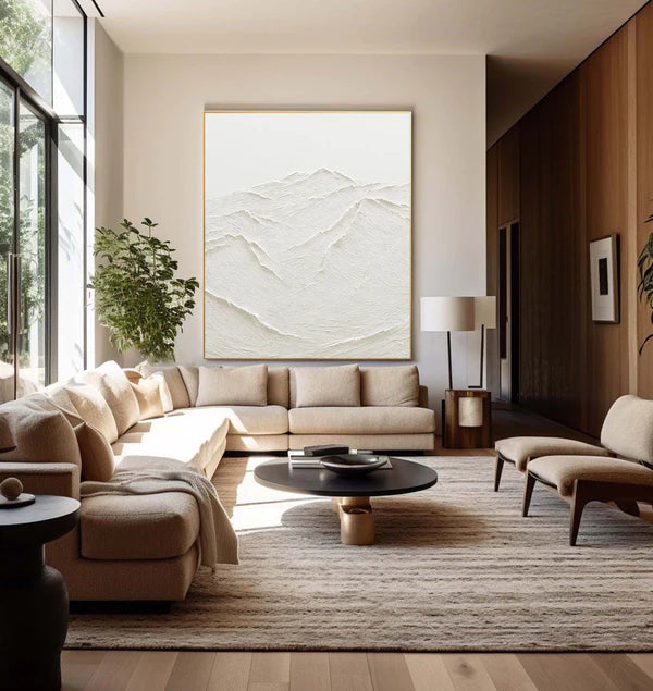 White Textured Minimalist Wall Art #WT011