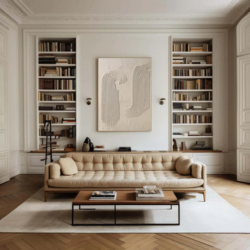 Beige & Brown Textured Minimalist Wall Art #BM006