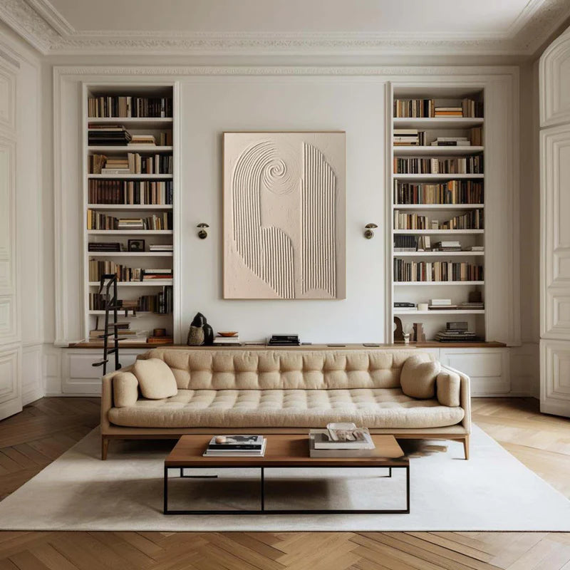 Beige & Brown Textured Minimalist Wall Art #BM007