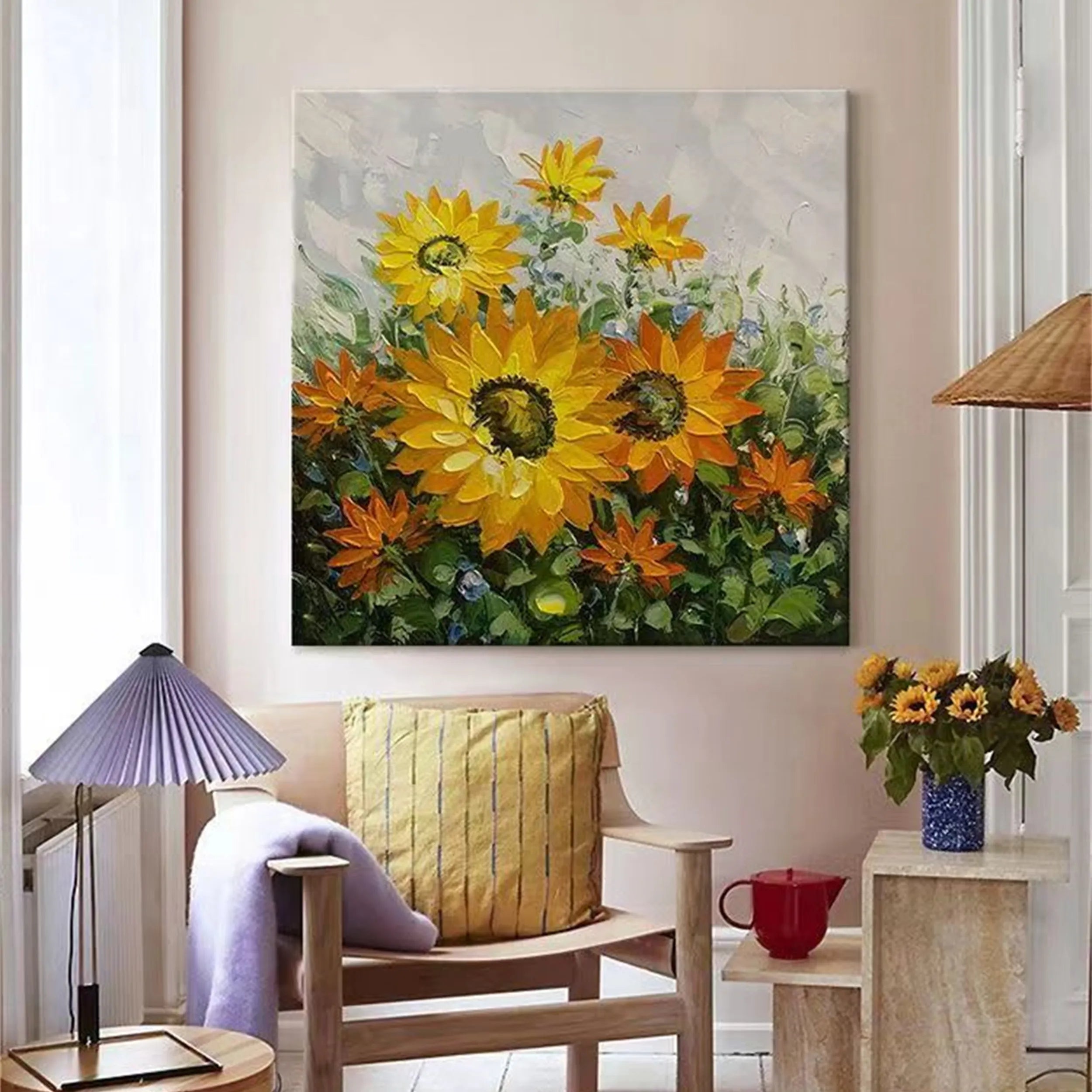 Colorful Tree And Flower Painting #TF041