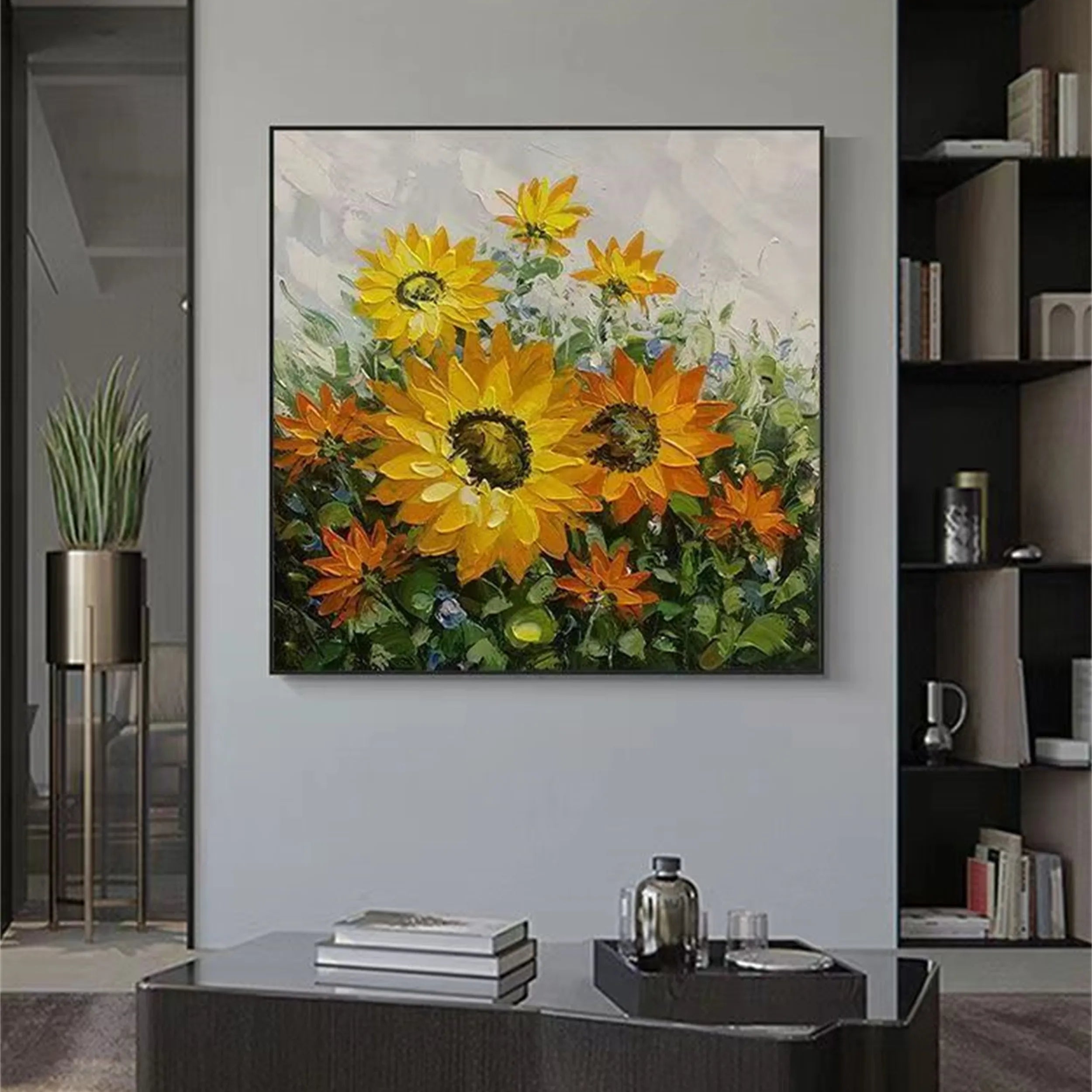 Colorful Tree And Flower Painting #TF041