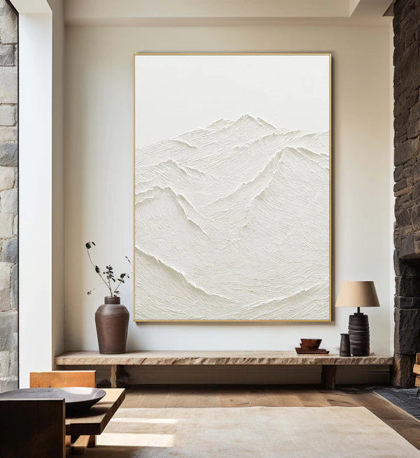 White Textured Minimalist Wall Art #WT011