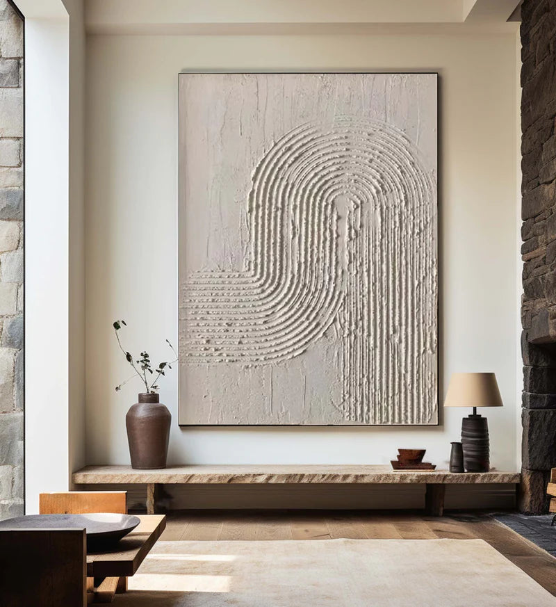 Beige & Brown Textured Minimalist Wall Art #BM012