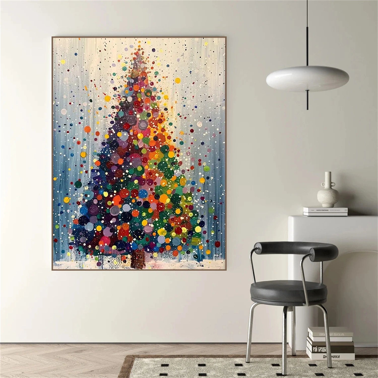 Colorful Tree And Flower Abstract Wall Art #TF171