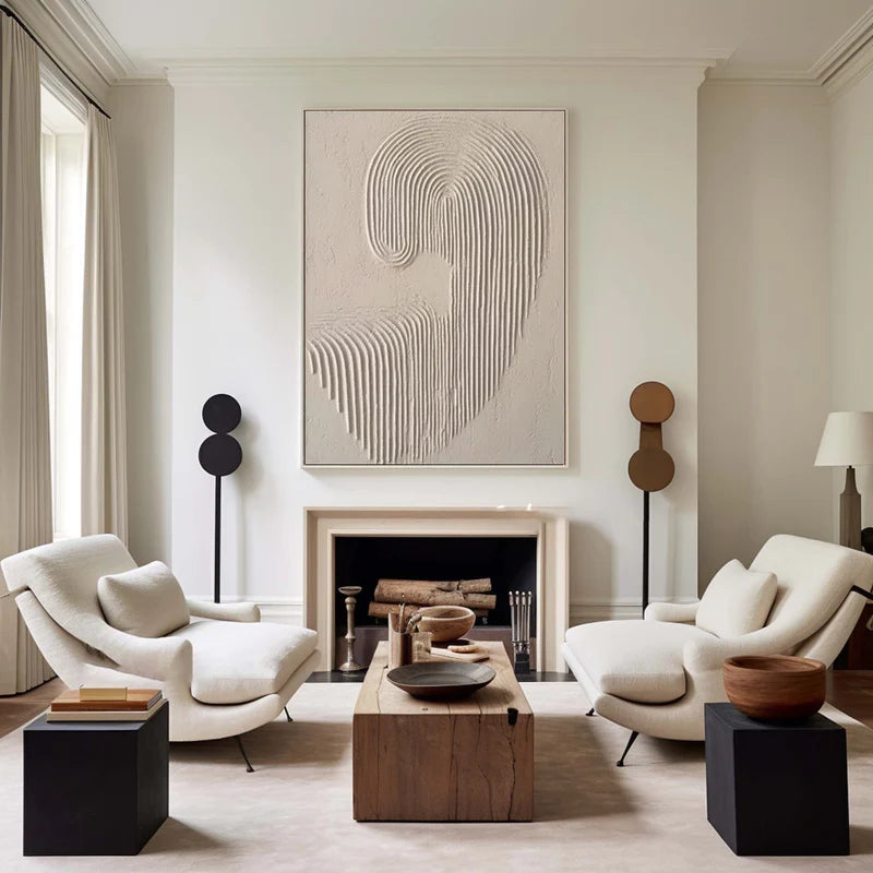 Beige & Brown Textured Minimalist Wall Art #BM014