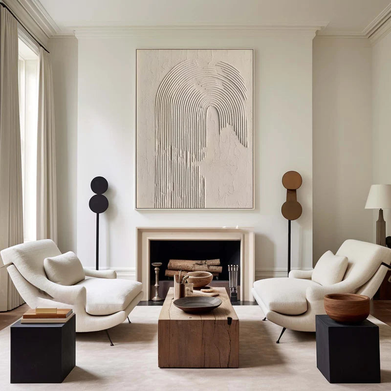 Beige & Brown Textured Minimalist Wall Art #BM009