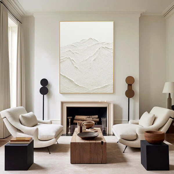 White Textured Minimalist Wall Art #WT011