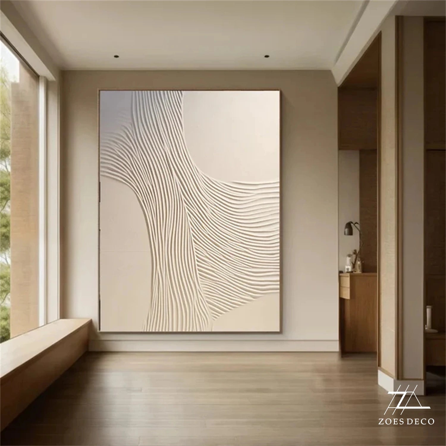 Beige & Brown Textured Minimalist Wall Art #BM031