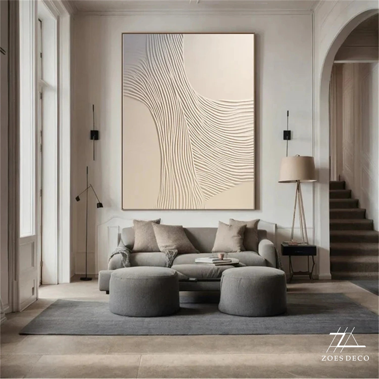Beige & Brown Textured Minimalist Wall Art #BM031