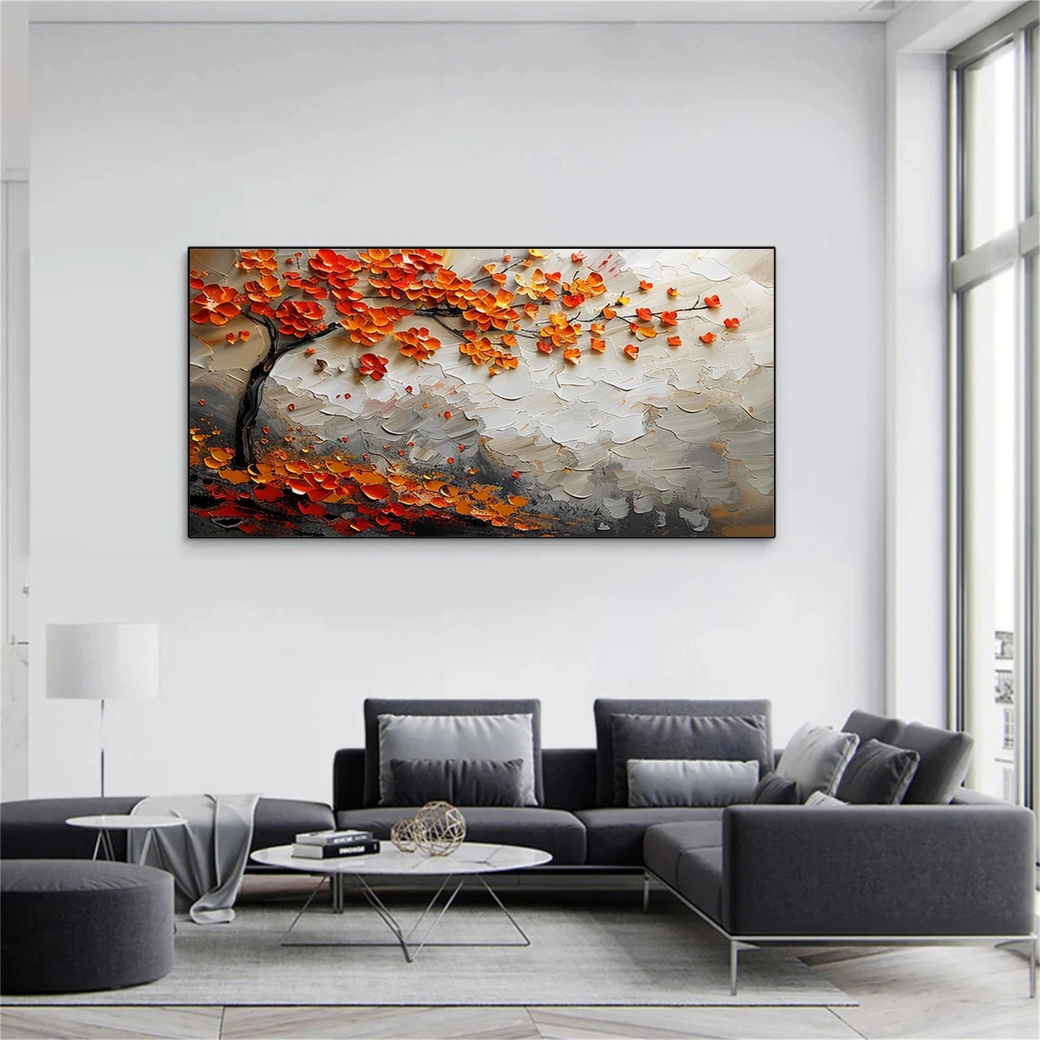 Colorful Tree And Flower Painting #TF086