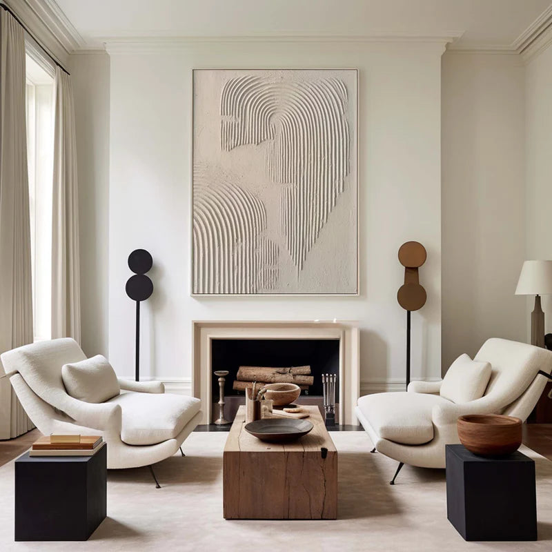 Beige & Brown Textured Minimalist Wall Art #BM010