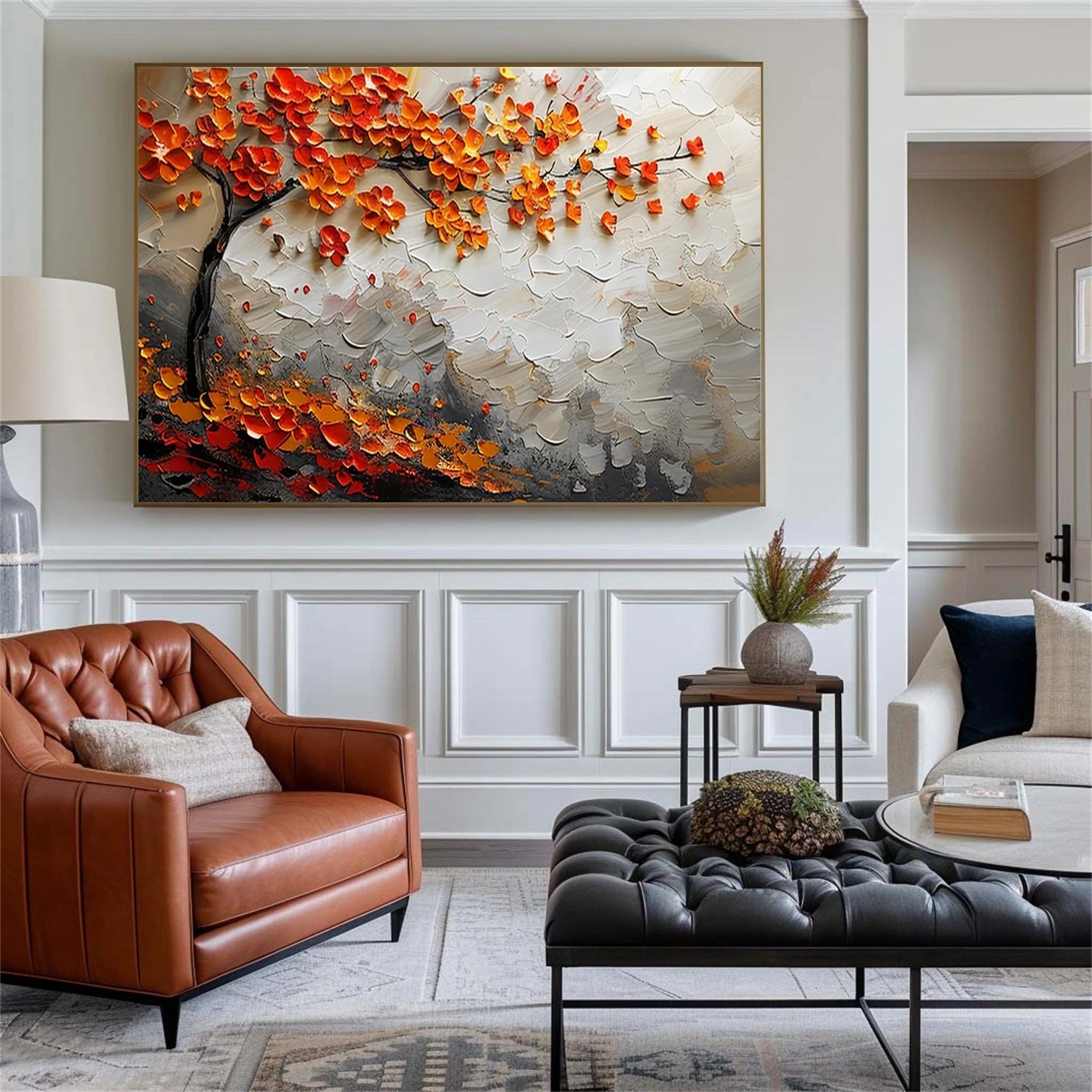 Colorful Tree And Flower Painting #TF086