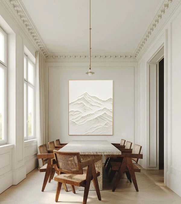 White Textured Minimalist Wall Art #WT050