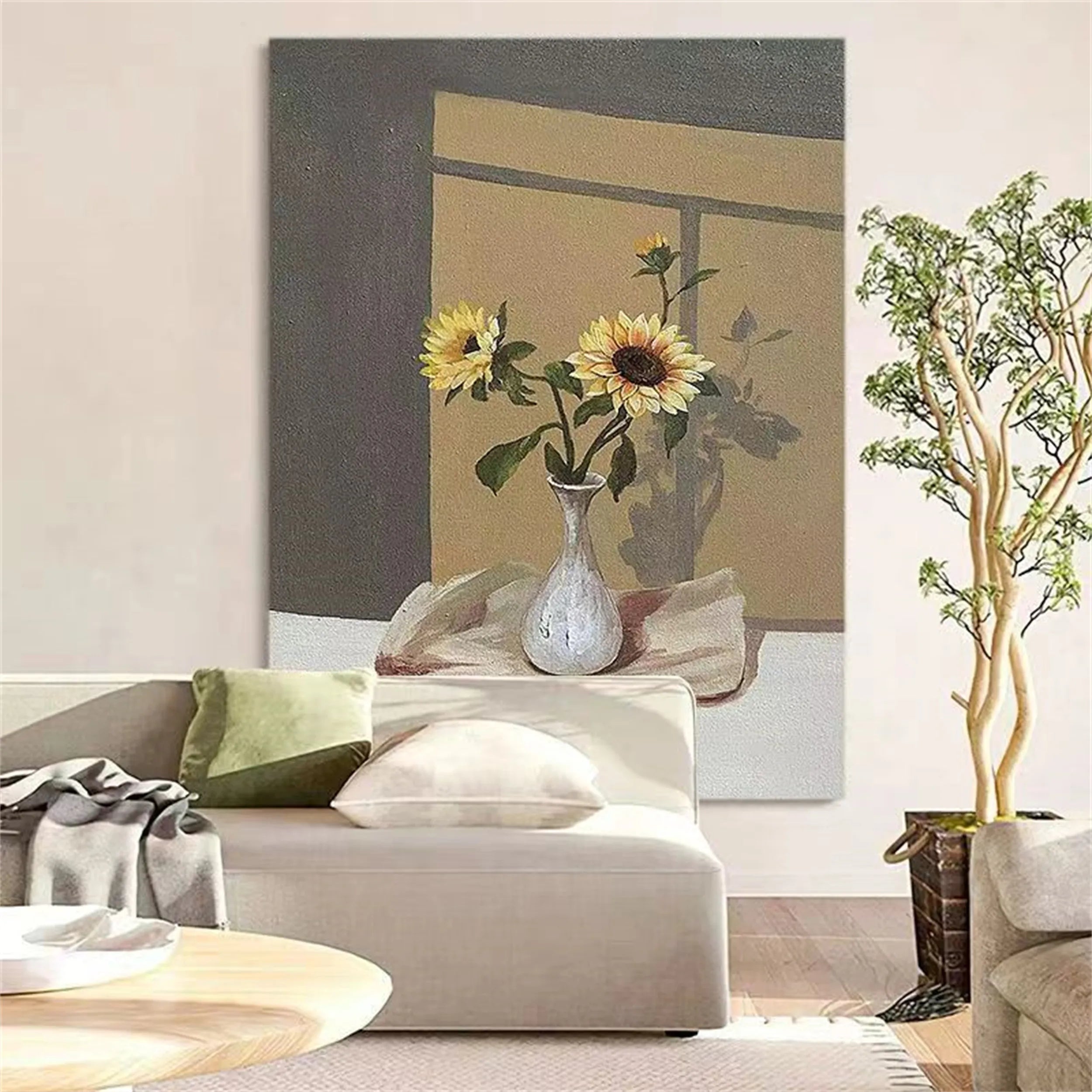 Colorful Tree And Flower Painting #TF043