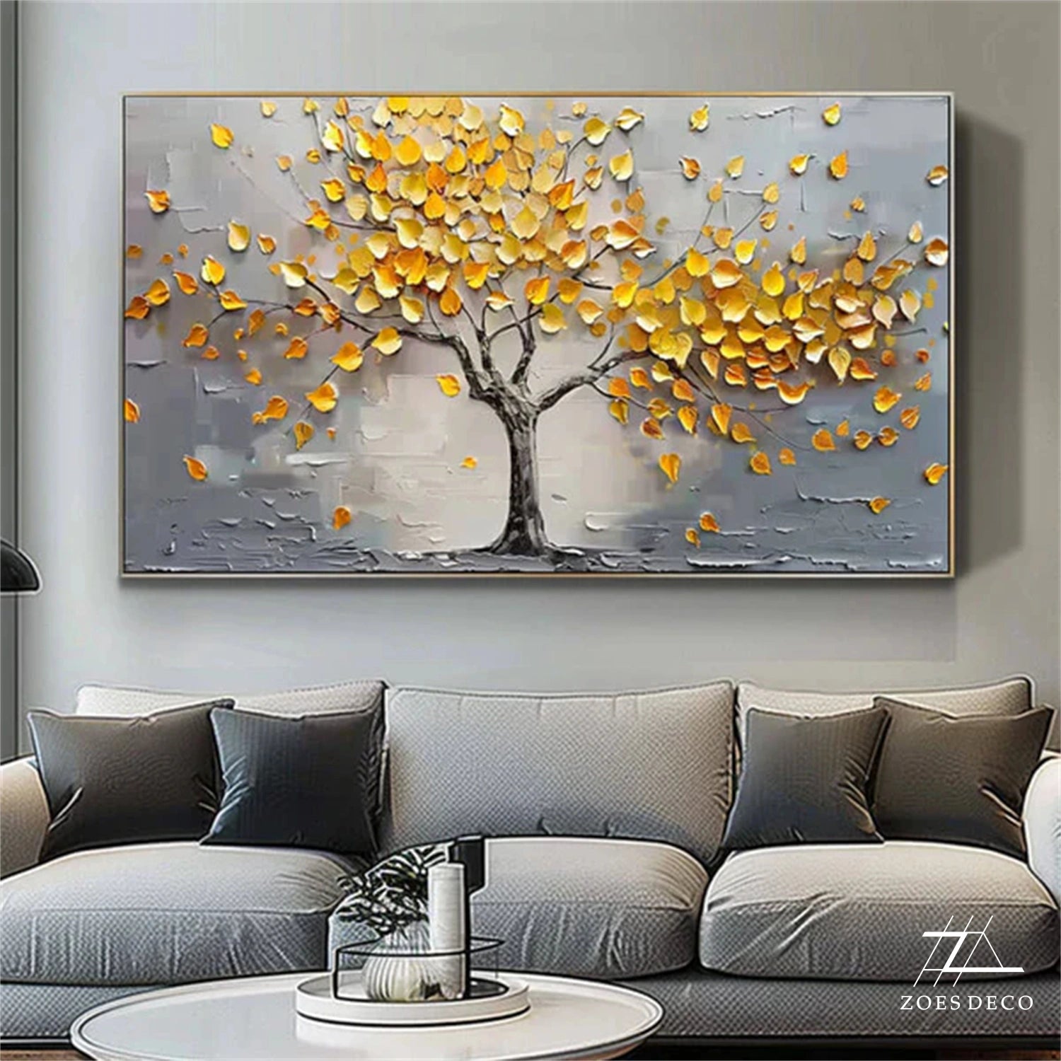 Colorful Tree And Flower Painting #TF072