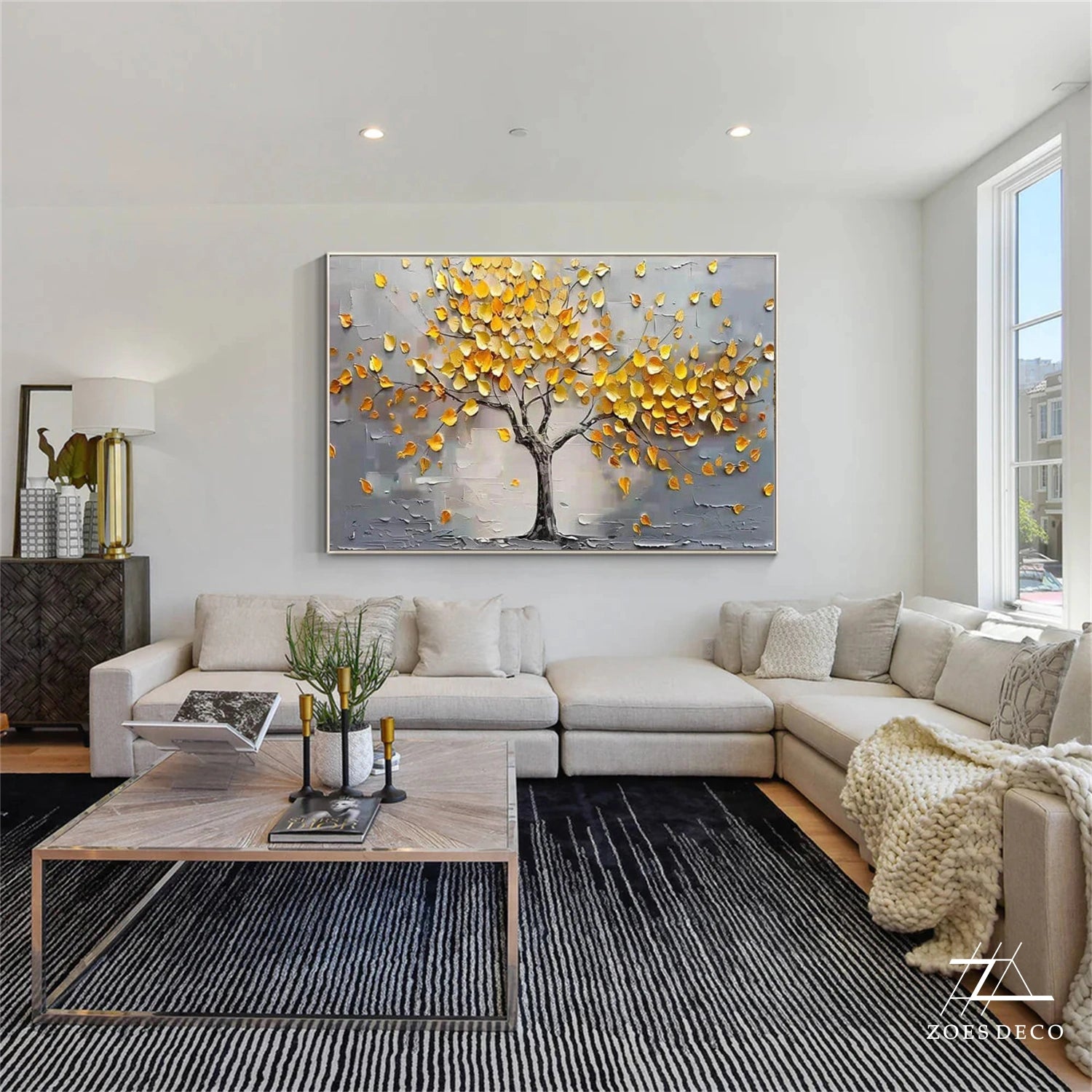 Colorful Tree And Flower Painting #TF072