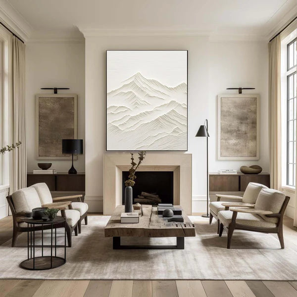 White Textured Minimalist Wall Art #WT050