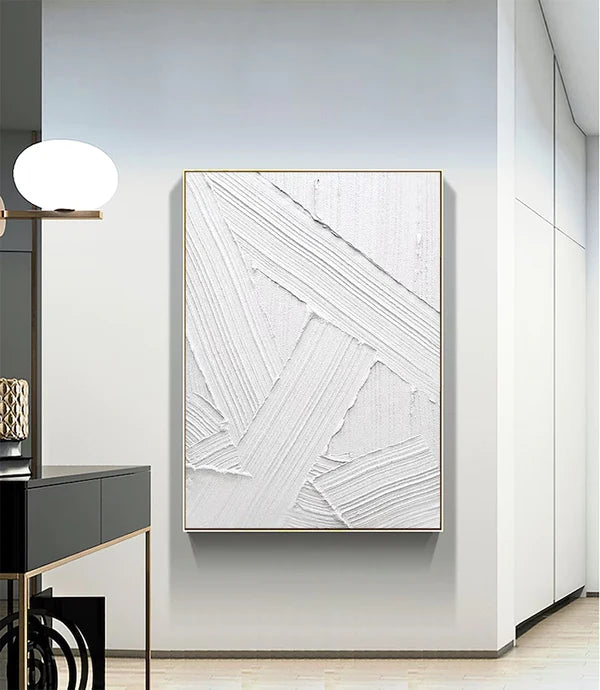 White Textured Minimalist Wall Art #WT037