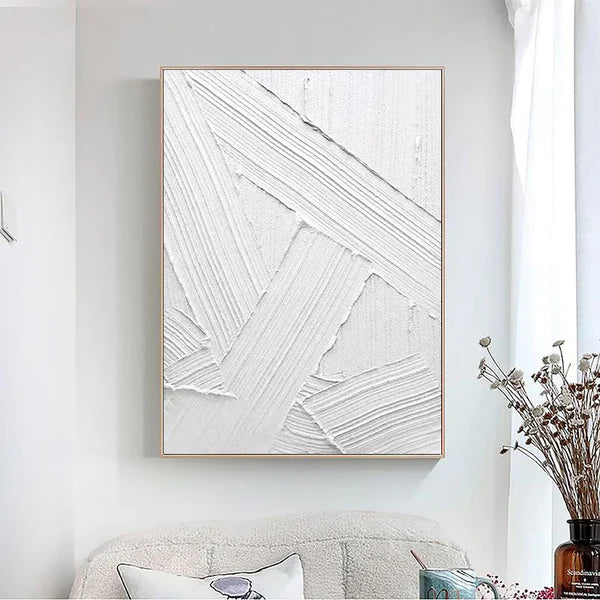 White Textured Minimalist Wall Art #WT037