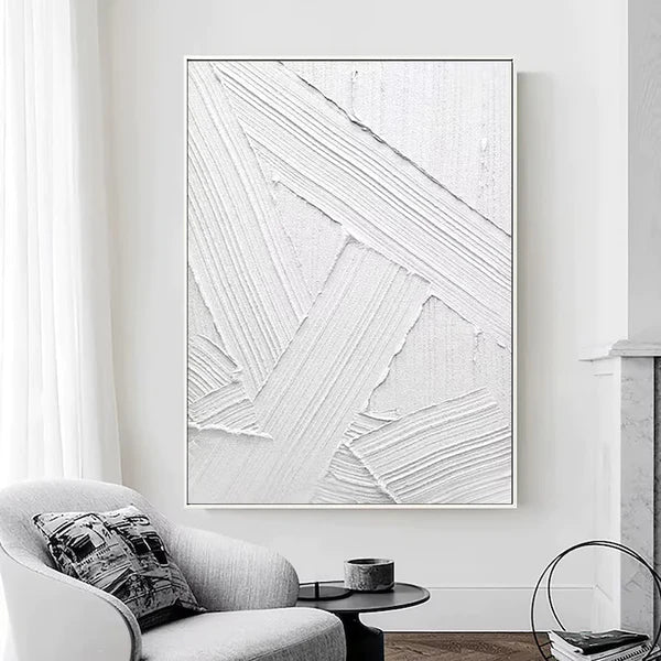 White Textured Minimalist Wall Art #WT037