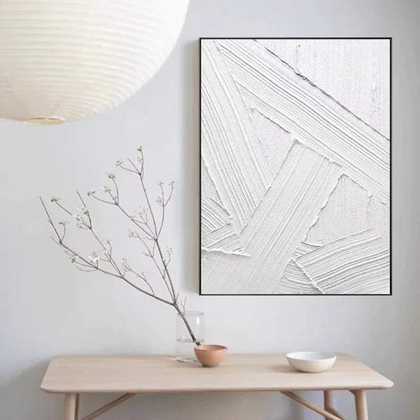 White Textured Minimalist Wall Art #WT037