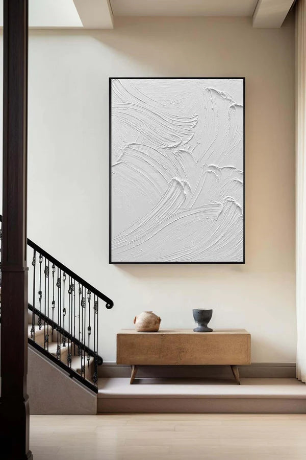 White Textured Minimalist Wall Art #WT049