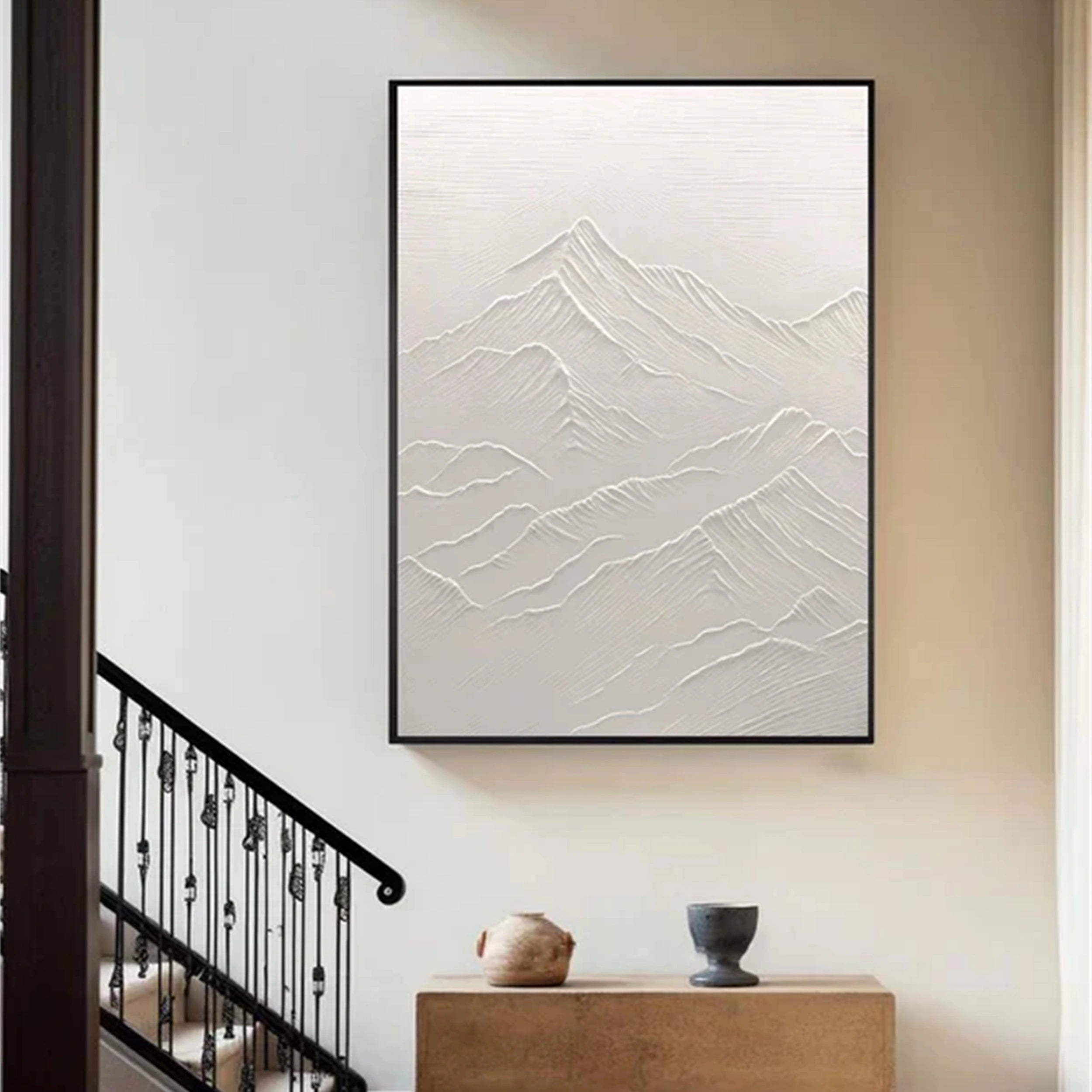 White Textured Minimalist Wall Art #WT048