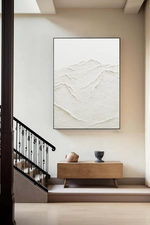 White Textured Minimalist Wall Art #WT011