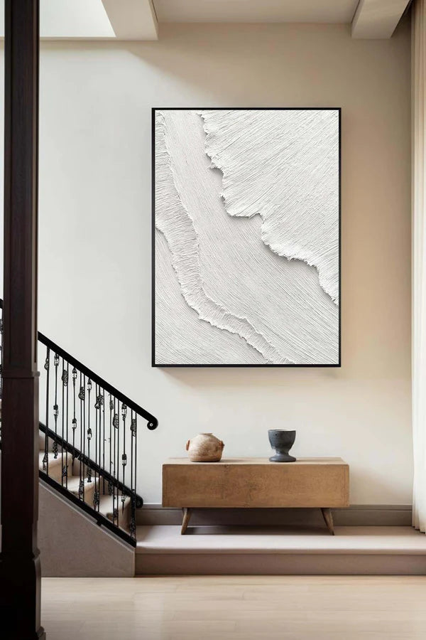 White Textured Minimalist Wall Art #WT044