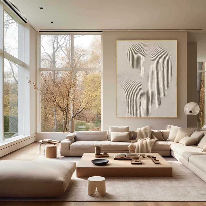 Beige & Brown Textured Minimalist Wall Art #BM013