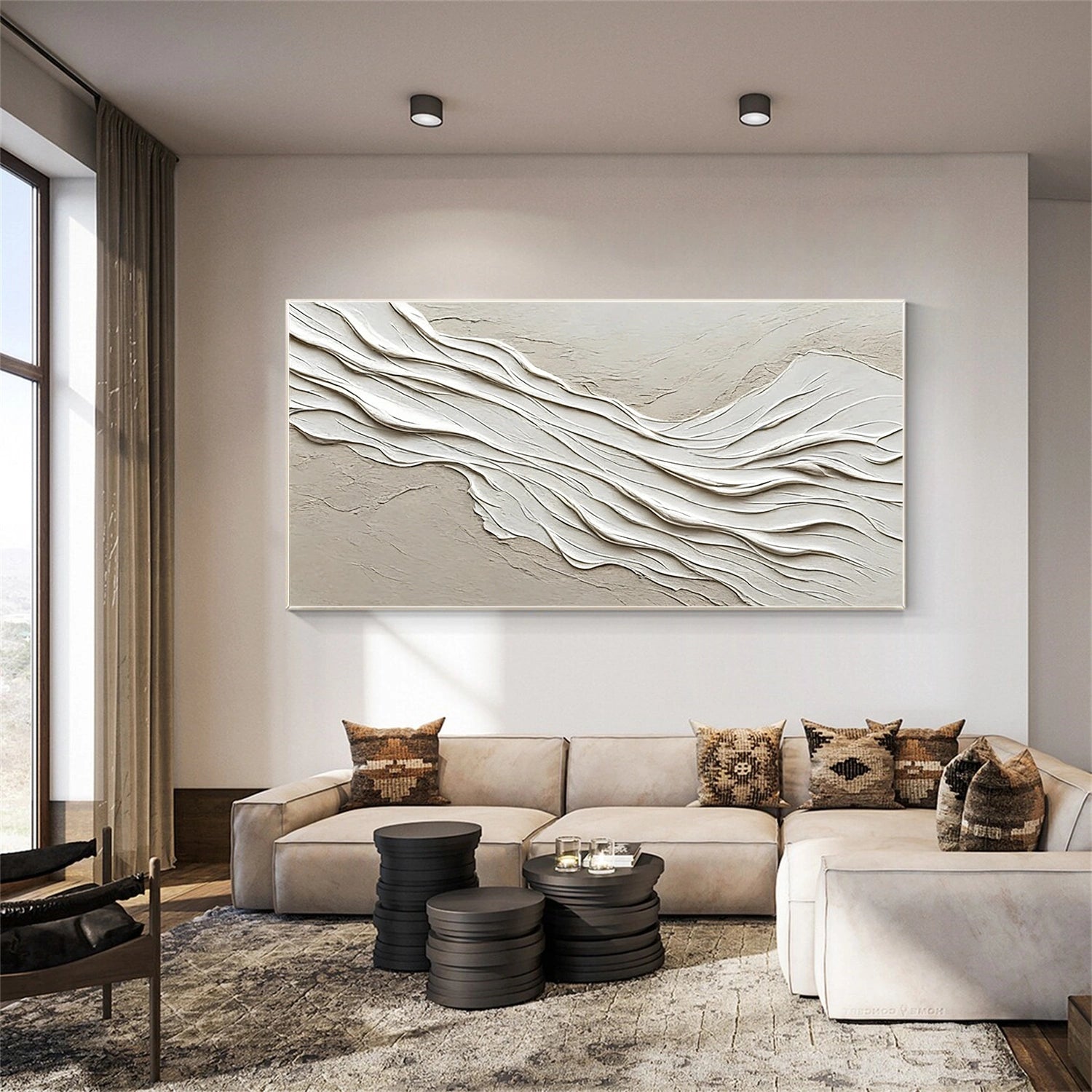 White Textured Minimalist Wall Art #WT224