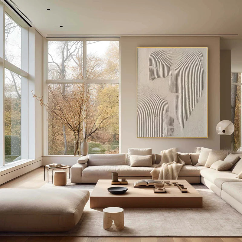 Beige & Brown Textured Minimalist Wall Art #BM010