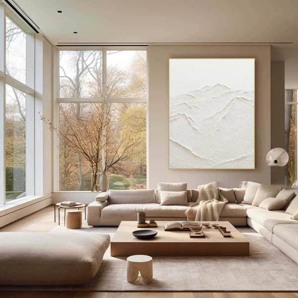 White Textured Minimalist Wall Art #WT051