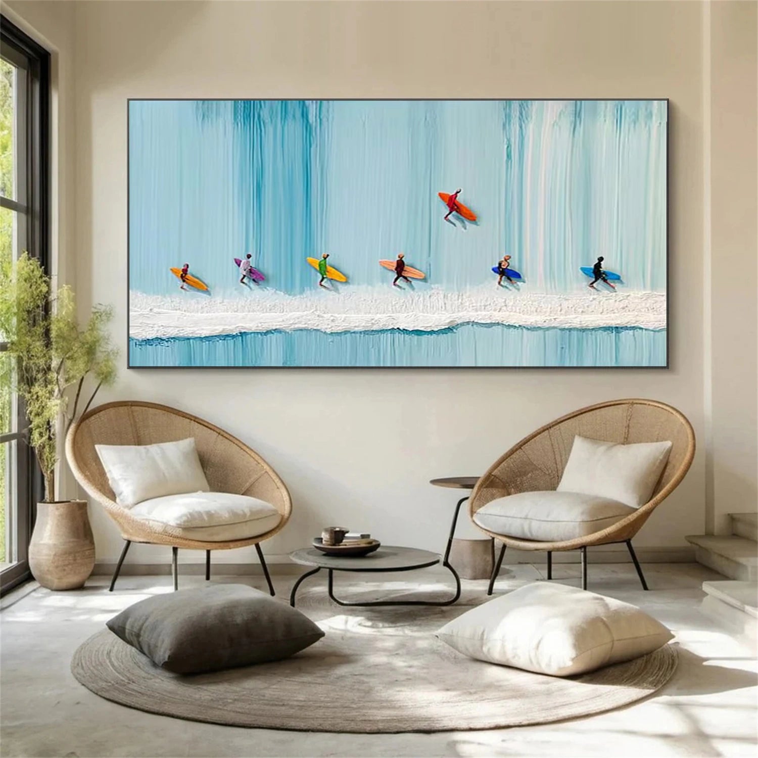 Surfing Sport Textured Wall Art #BA053