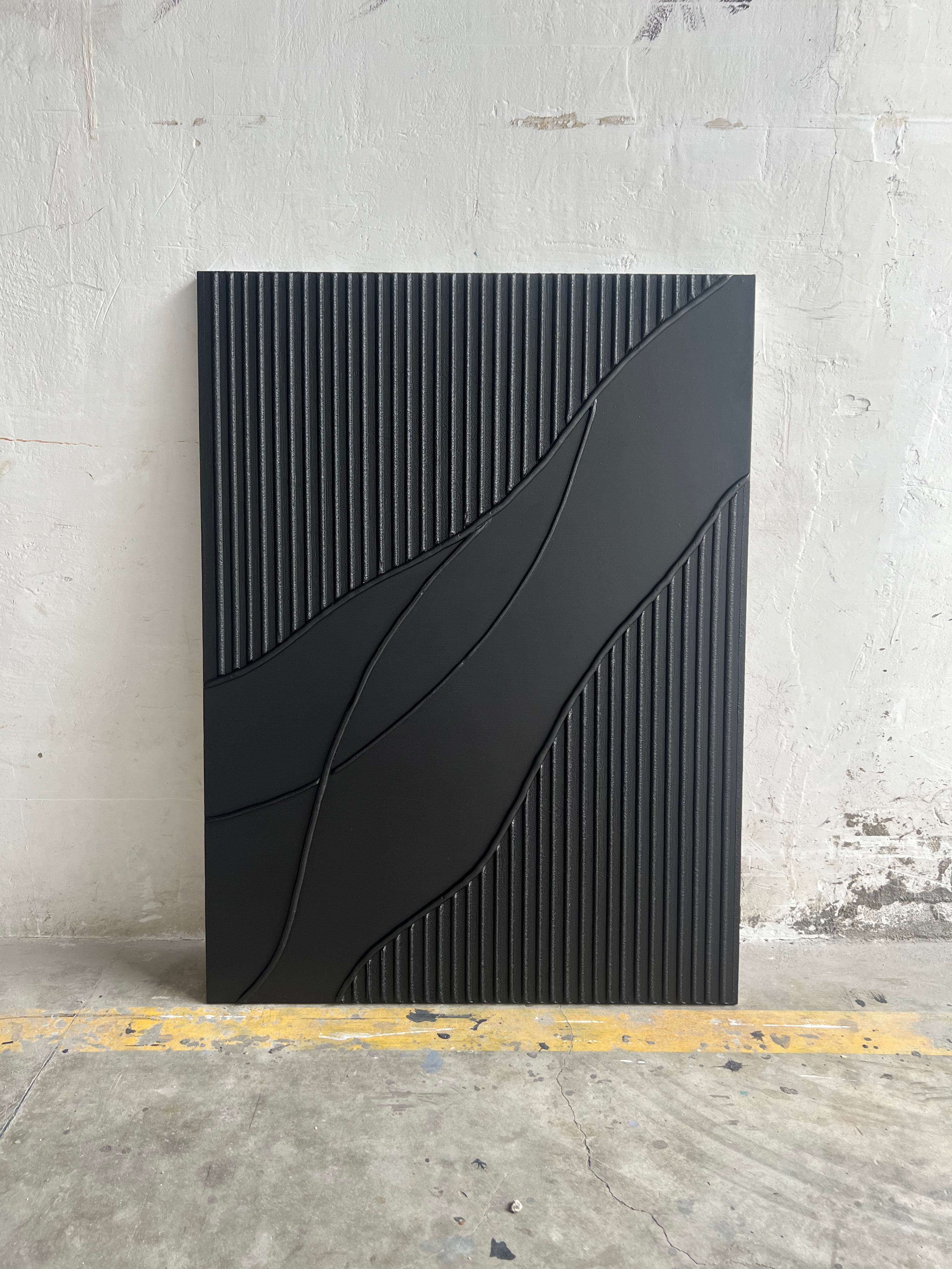 Black Textured Minimalist Wall Art #BT006