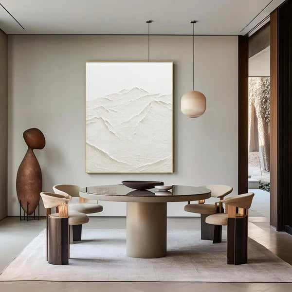 White Textured Minimalist Wall Art #WT051