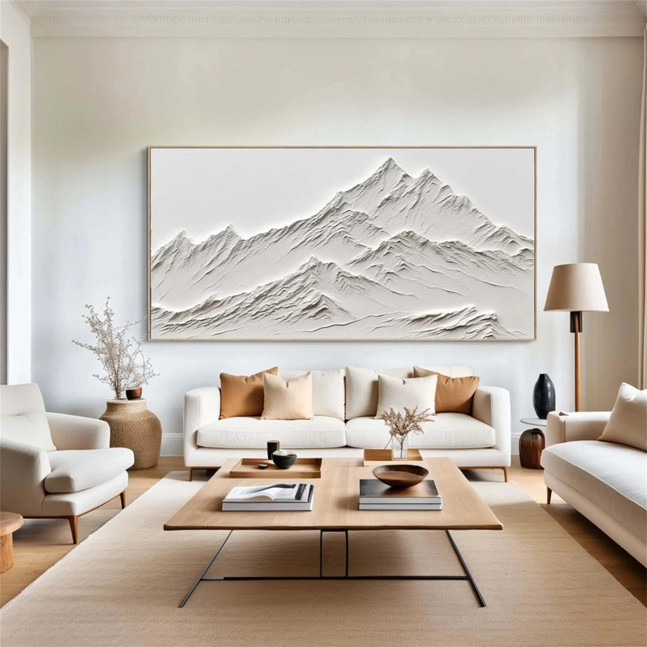 White Textured Minimalist Wall Art #WT139