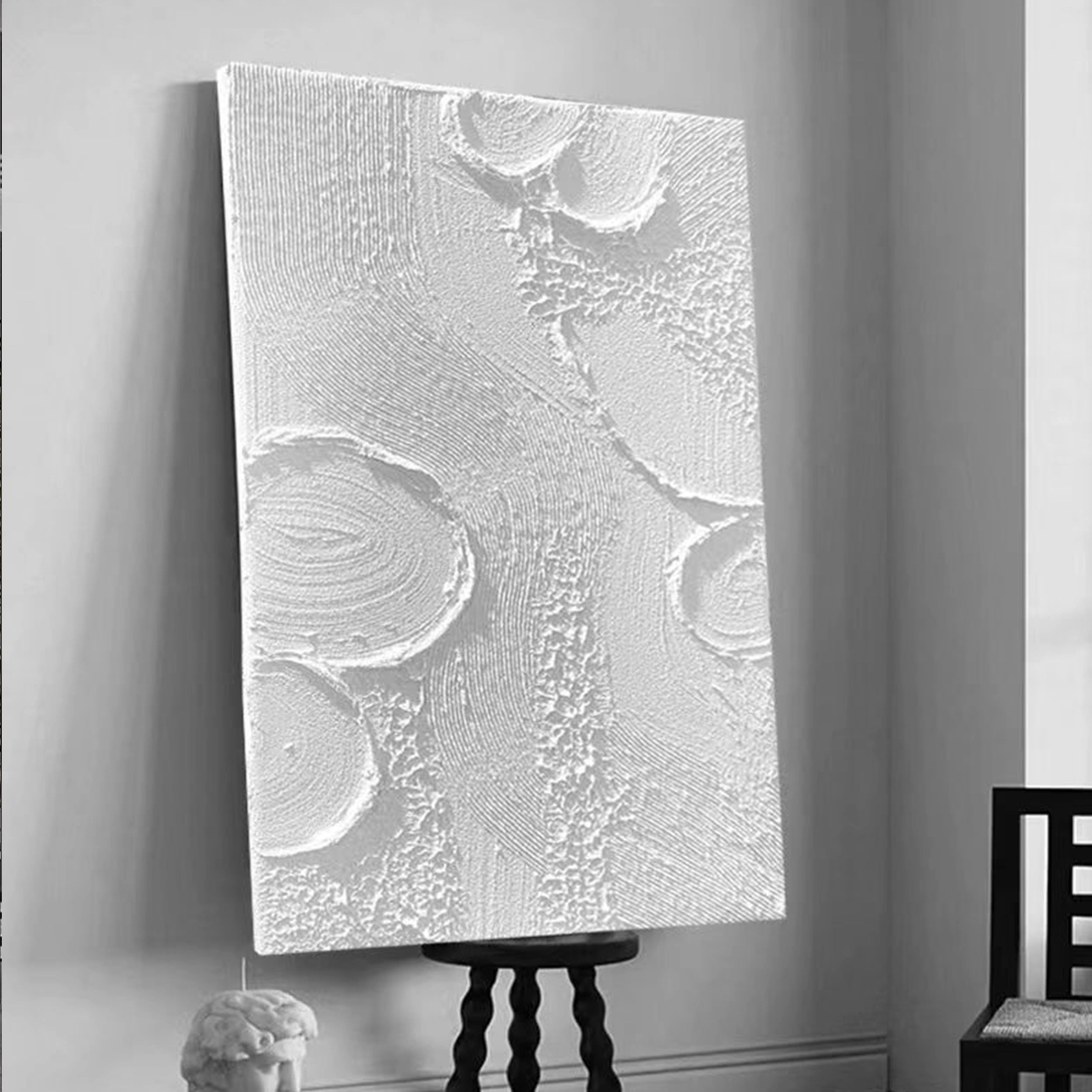 White Textured Minimalist Wall Art #WT061
