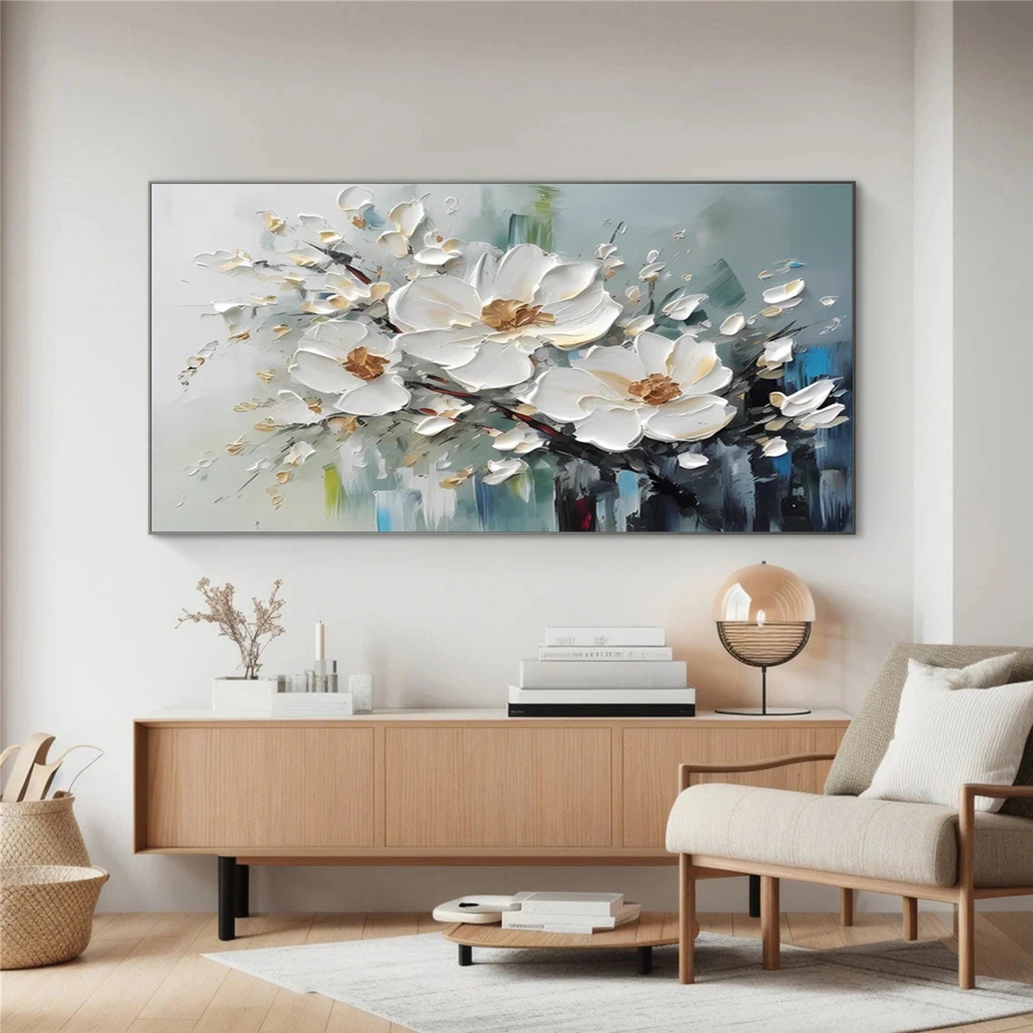 Tree And Flower Abstract Textured Wall Art #TF113