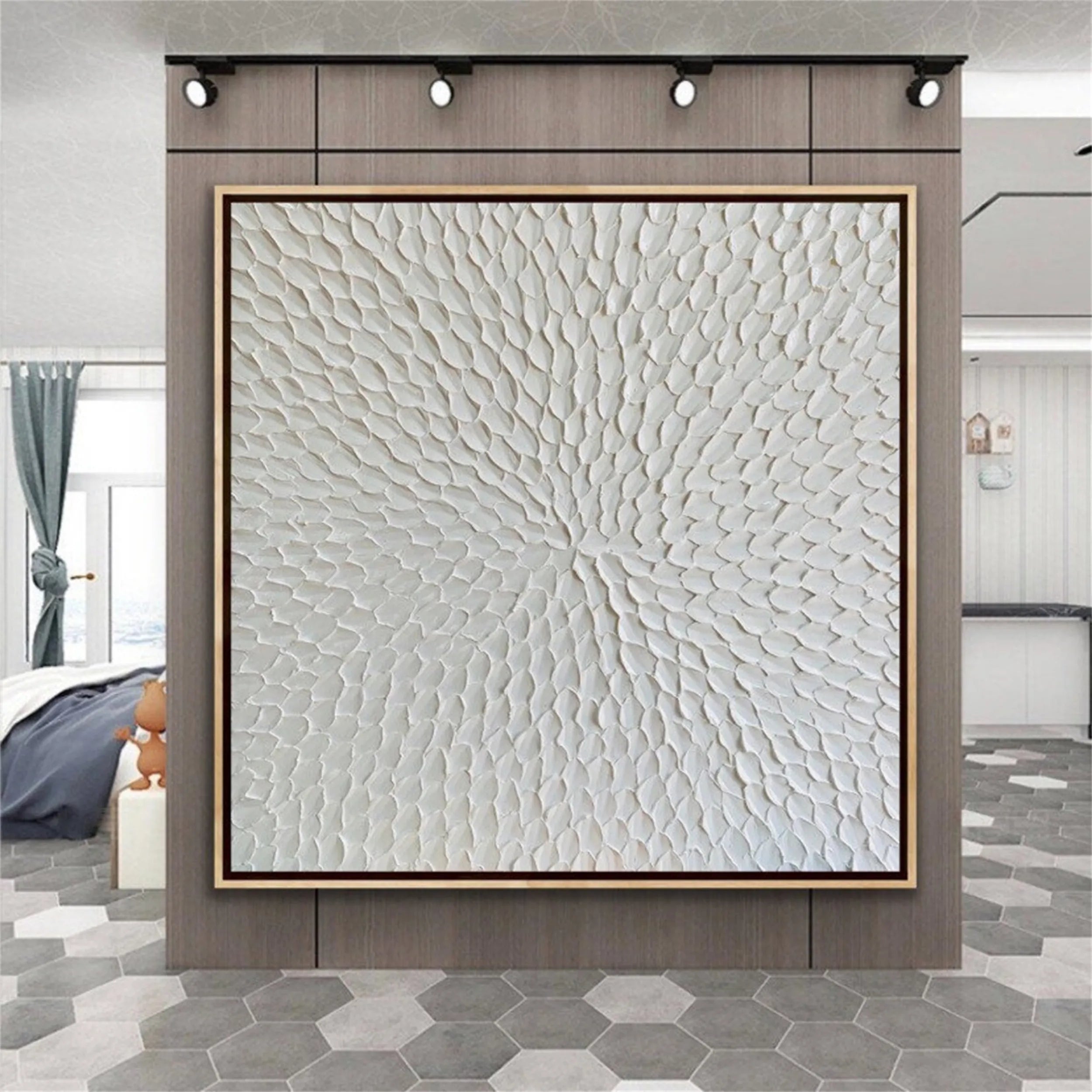 White Textured Minimalist Wall Art #WT185