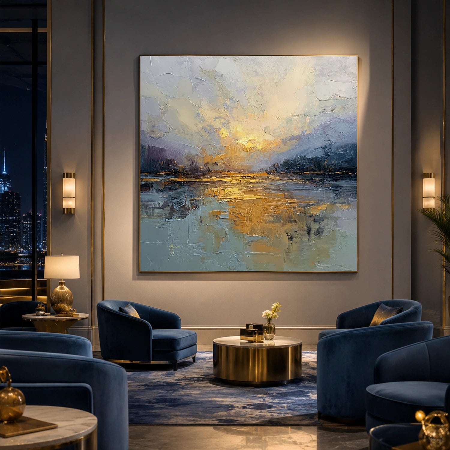Sky And Ocean Abstract Wall Art #SO432