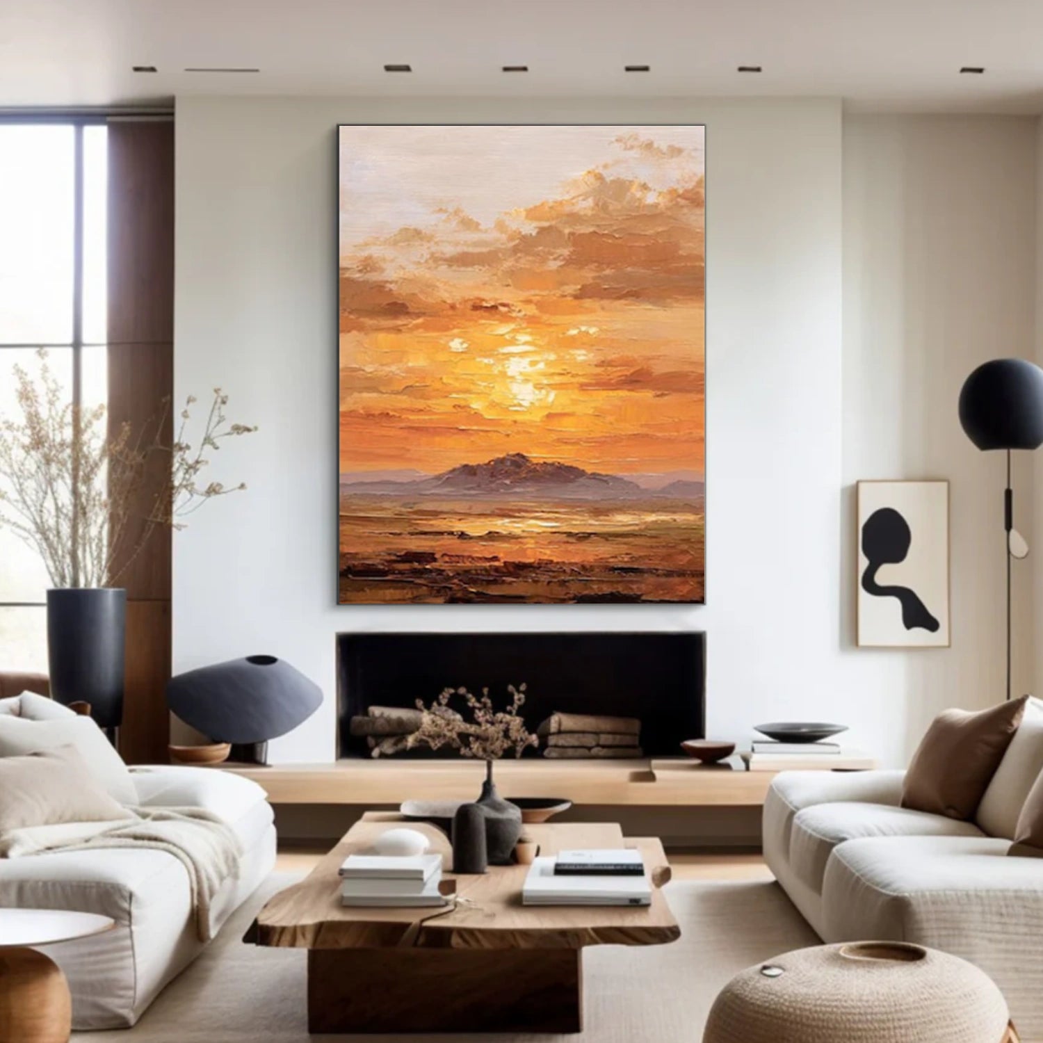 Sky And Ocean Abstract Textured Wall Art #SO369