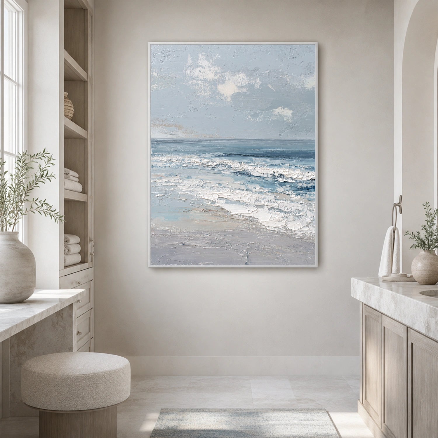 Sky And Ocean Abstract Textured Wall Art #SO440