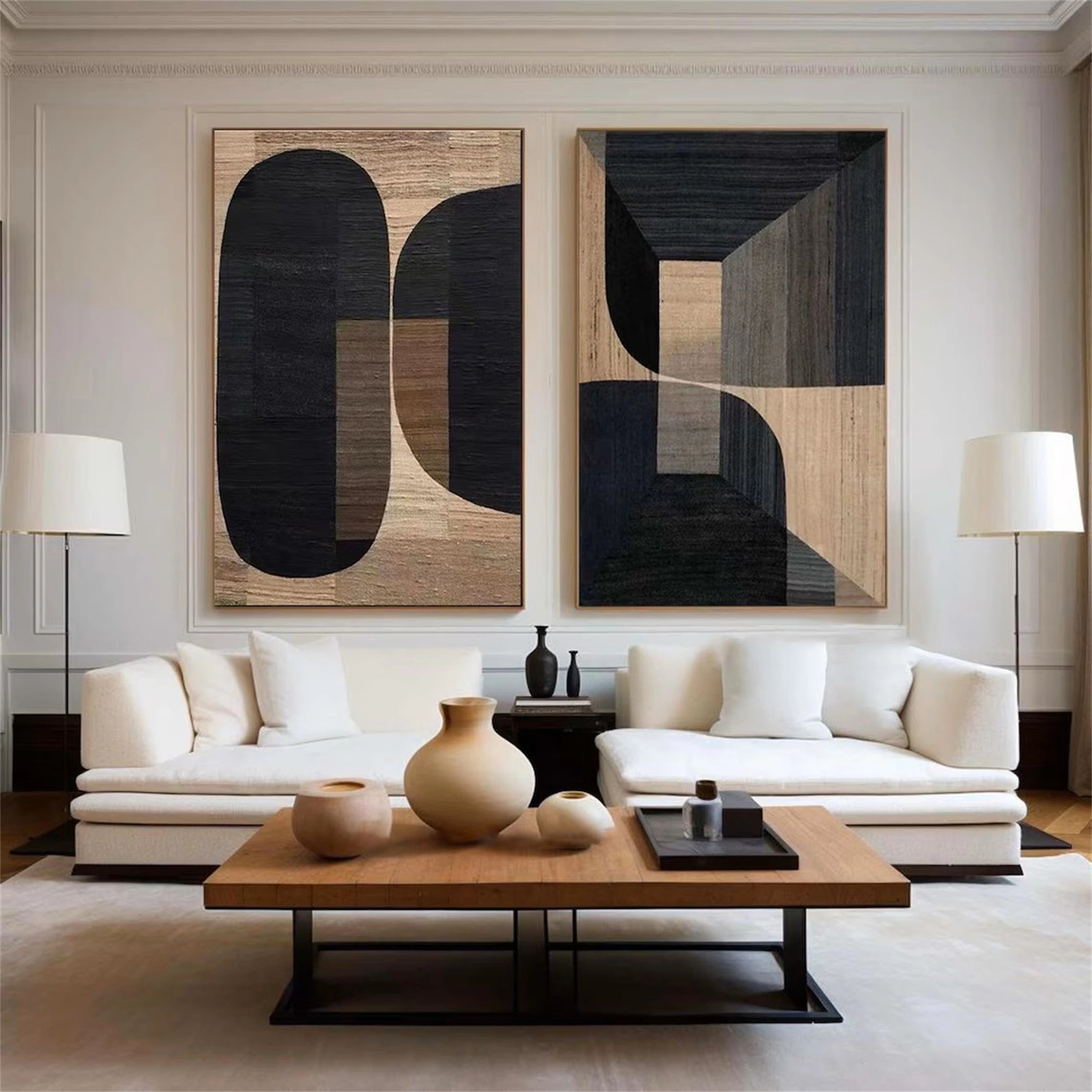 Wabi Sabi Abstract Wall Art Set of 2 #WA135