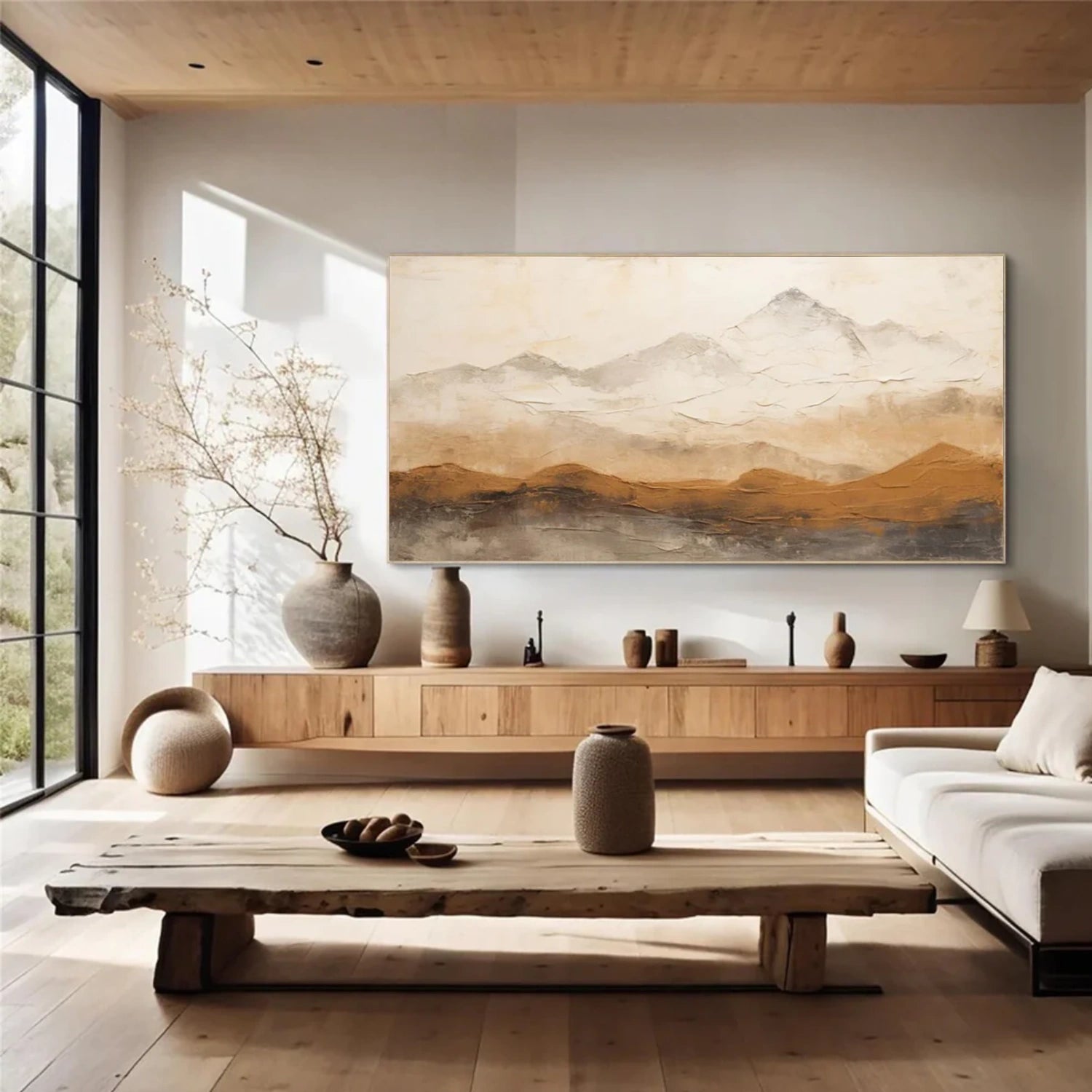 Abstract Mountain Textured Canvas Art #WT215