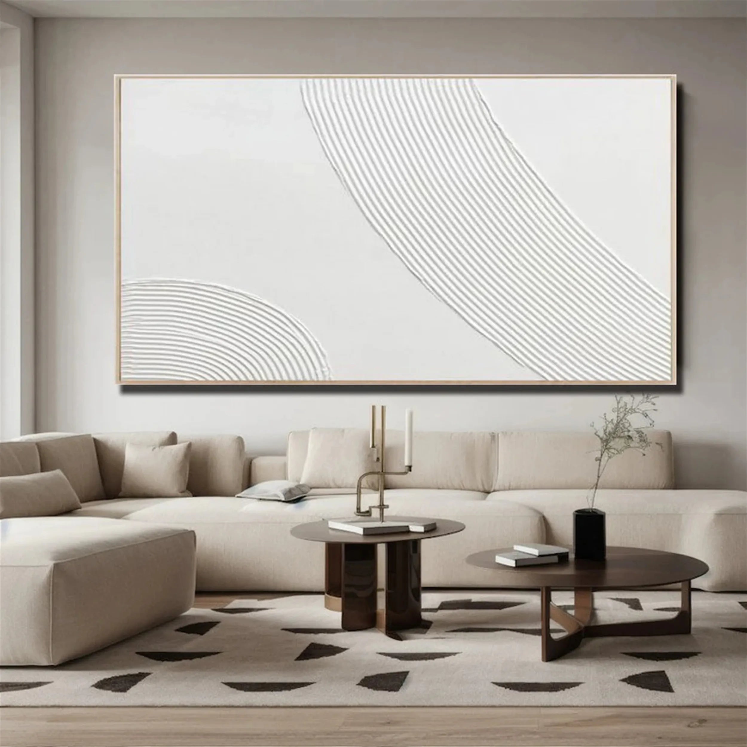 White Textured Minimalist Wall Art #WT107