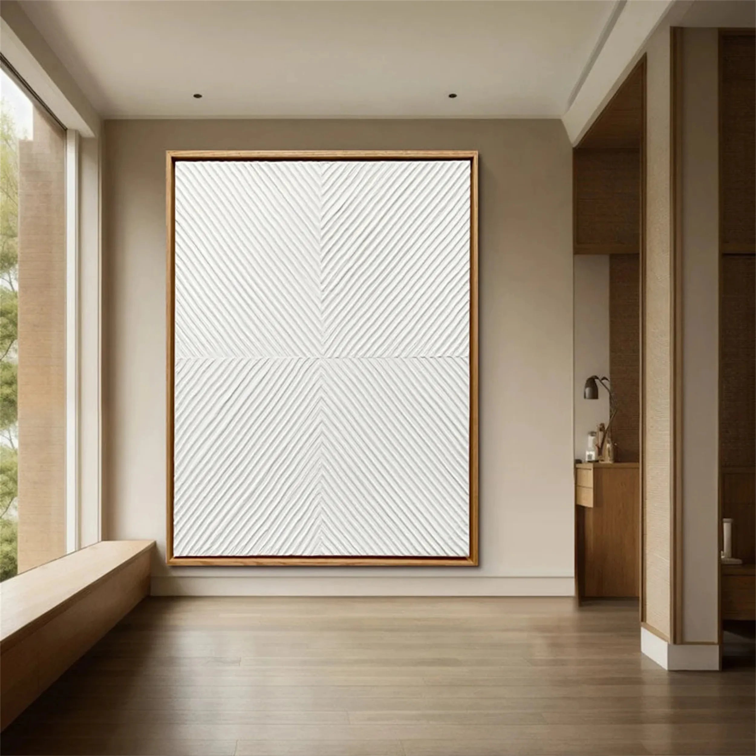 White Textured Minimalist Wall Art #WT109