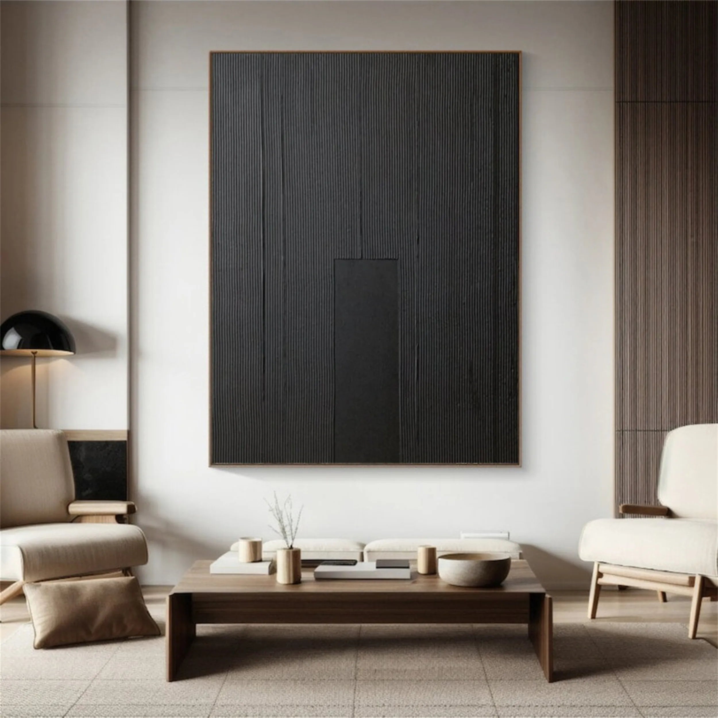 Black Textured Minimalist Wall Art #BT061