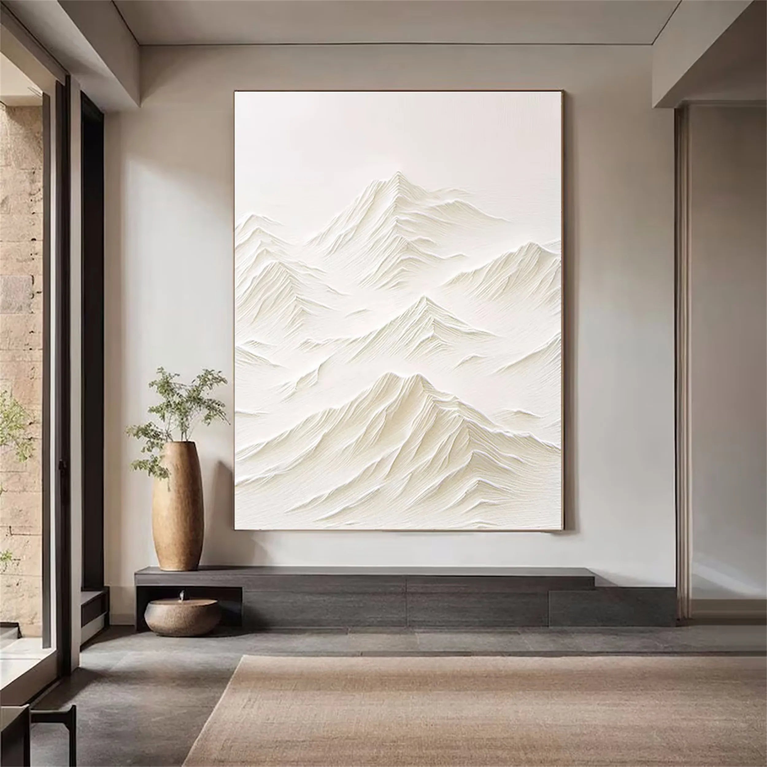 White Textured Minimalist Wall Art #WT090