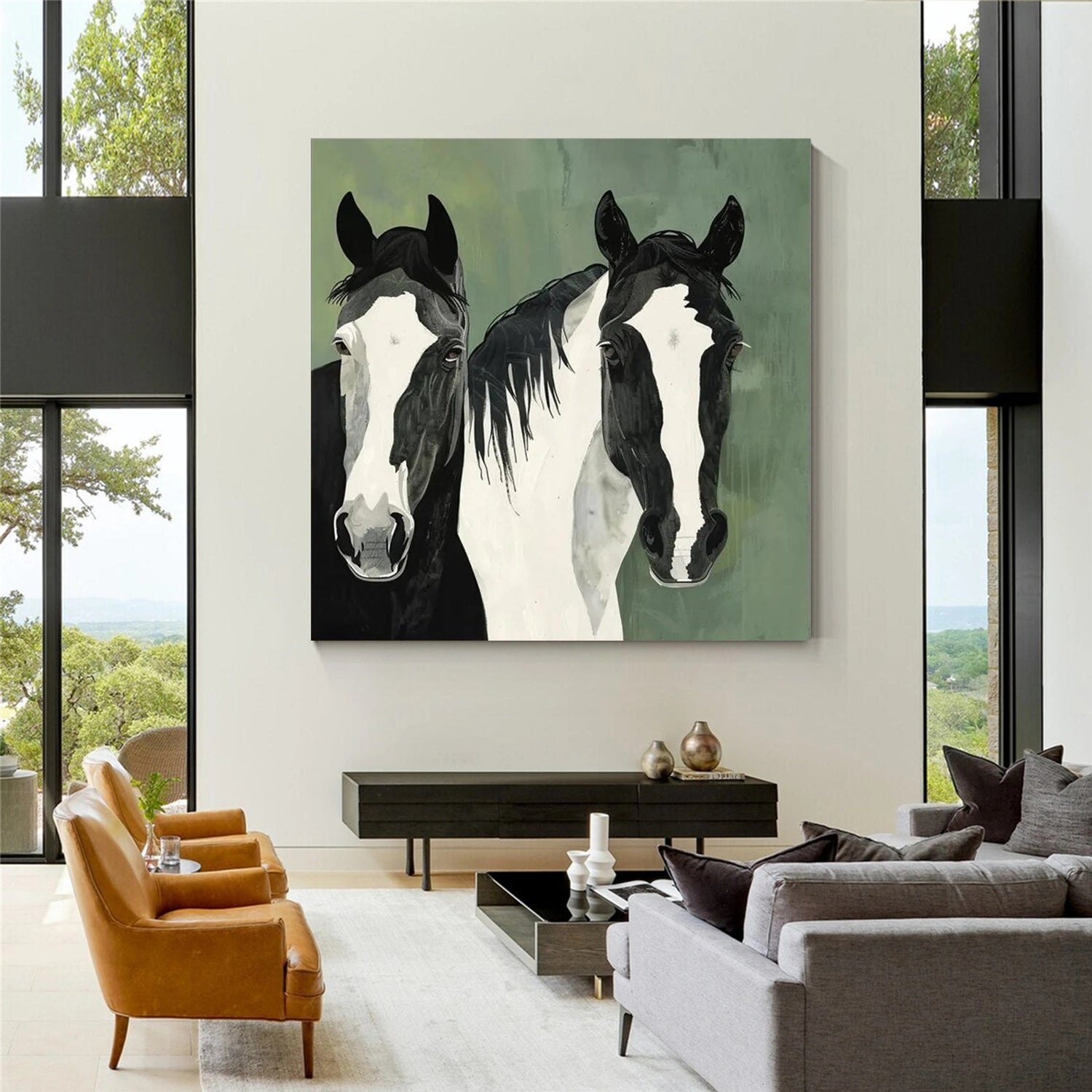 Abstract Animal Art Horse Wall Art #AT037